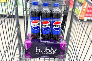 pepsi and bubly in a cart