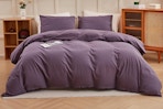  ECOCOTT Purple Duvet Cover Super King Size on a made bed.