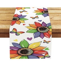 Rainbow Sunflower Table Runner