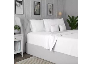 bedroom with bed made