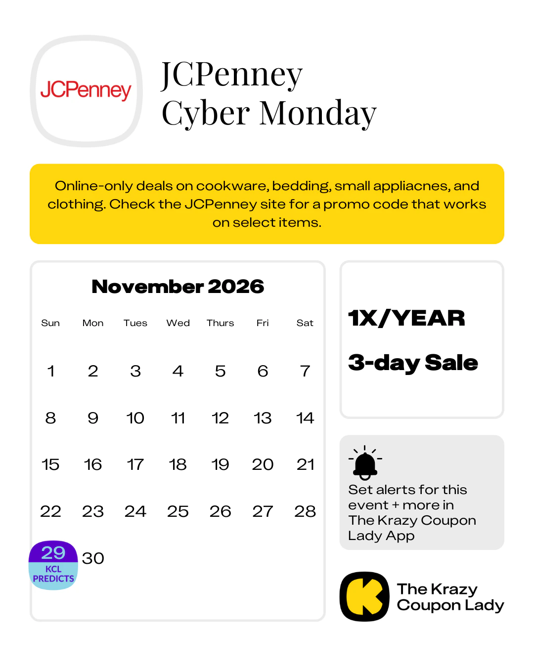 JCPenney Cyber Monday Deals 2026 - The Krazy Coupon Lady