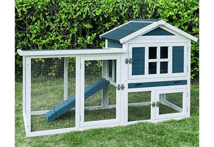 Outdoor Chicken Coop and Bunny Cage