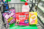 dollar tree groceries in shopping cart