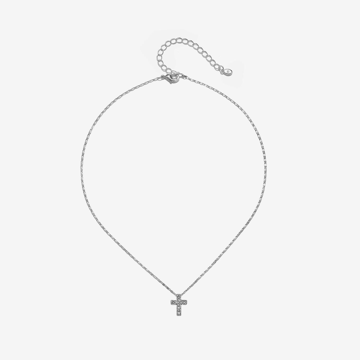 Glass Cross Pendant Necklace