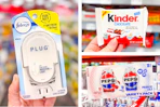 collage with Febreze, Kinder, and Pepsi products