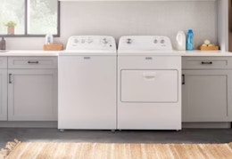 white Maytag Electric washer and dryer