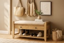 Home Depot entryway storage bench
