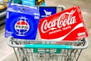 pepsi coca cola in shopping cart