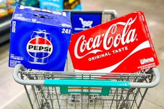 pepsi coca cola in shopping cart