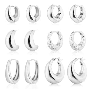 Gold Hoop Earrings Set