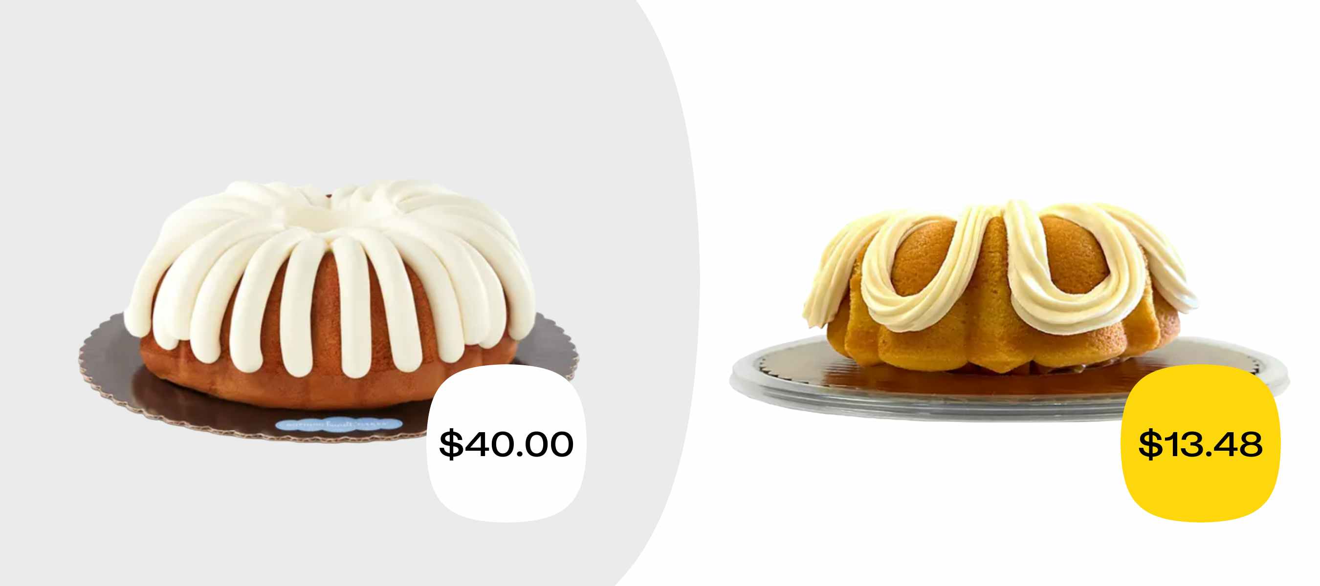 nothing bundt cake lemon 10 inch cake for $40 compared to a similar cake from sam's club for $13.48