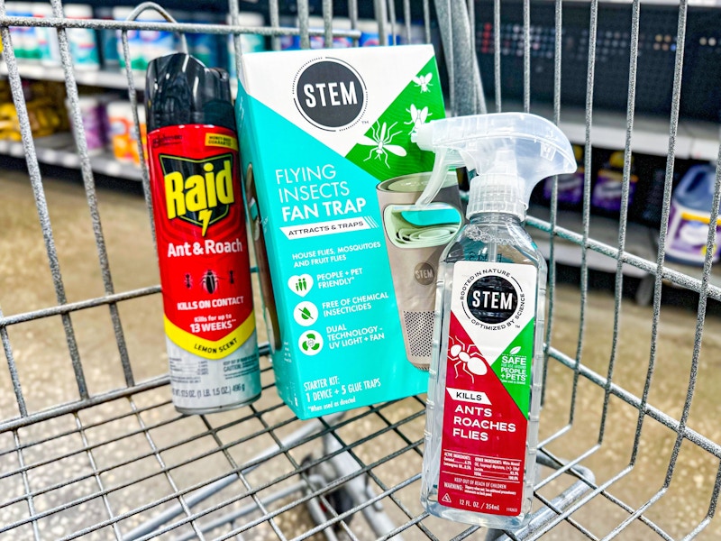 raid and stem pest control products in walmart cart