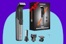 MAXGROOM Manscape Body Hair Trimmer on a blue background.