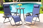 Lifestyle image of the Lacoo Gravity Chairs outdoor by the pool
