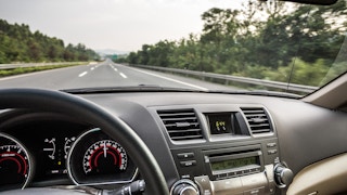 best car for the money - interior of car while on the road