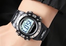 digital solar men's wristwatch