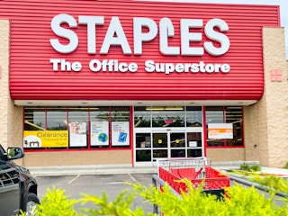 cart outside staples store