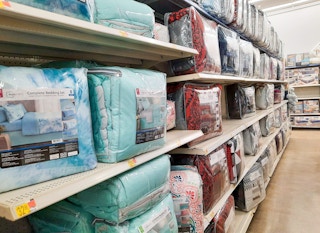 Comforter aisle at Walmart