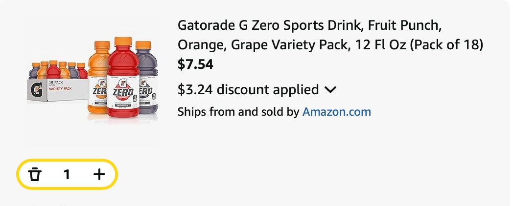 gatorade Amazon receipt