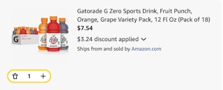 gatorade Amazon receipt