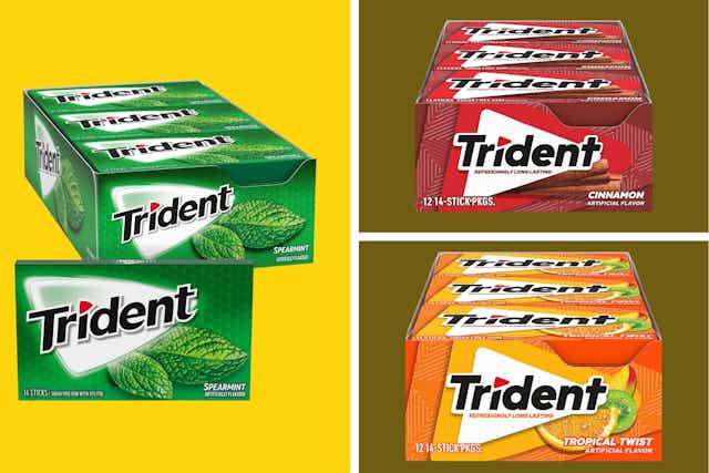 Trident Sugar Free Gum: Get 12 Packs for $5.52 on Amazon card image