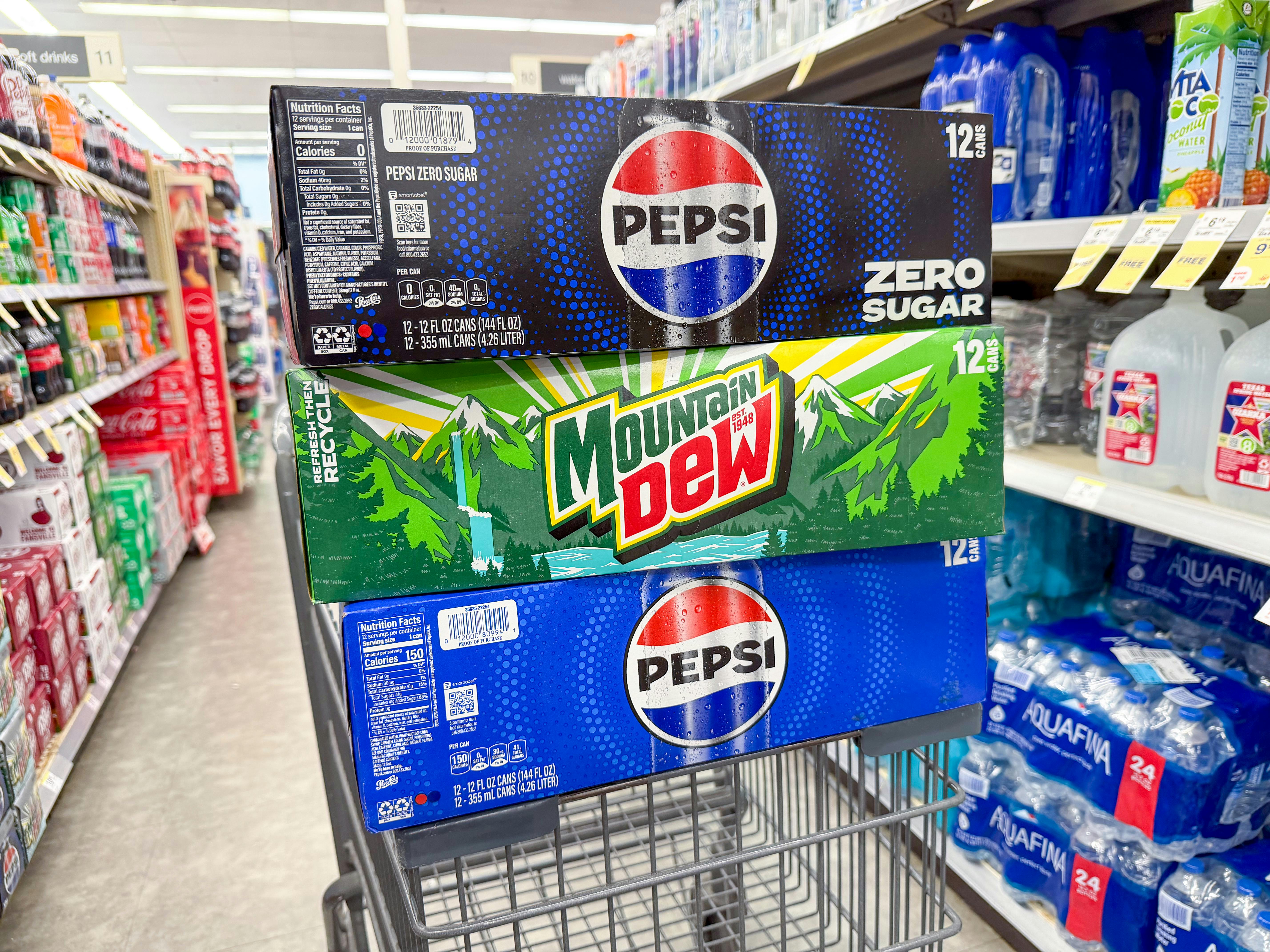 pepsi mountain dew 12pks on walgreens cart