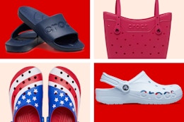 Crocs Fourth of July Sale: Slides for $16, Clogs as Low as $22, and More card image