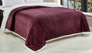 unitl gone stock image 2021 Sheradian Reversible Braided Sherpa Oversized Blanket 1