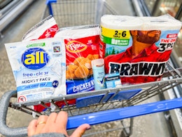 Walmart Weekly Matchup Grouping: all, Tyson, Brawny, Degree & Neutrogena products in Walmart shopping cart