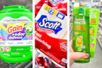collage with gain, scott, and garnier products