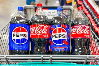 pepsi coca cola soda 2 liters in shopping cart