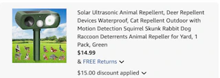 animal repellant Amazon receipt