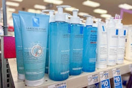 la roche-posay skincare on a shelf