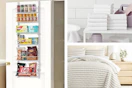 3 lifestyle images of home deals from Target: storage, washcloth set & bedding