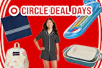 Target Circle Deal Days: blue bath towel, swim float, Jansport backpack, ceramic bakeware