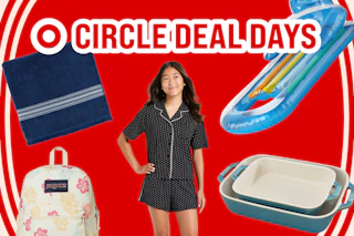 Target Circle Deal Days: blue bath towel, swim float, Jansport backpack, ceramic bakeware