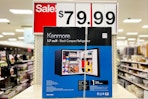 kenmore mini dorm fridge sitting on a target shelf