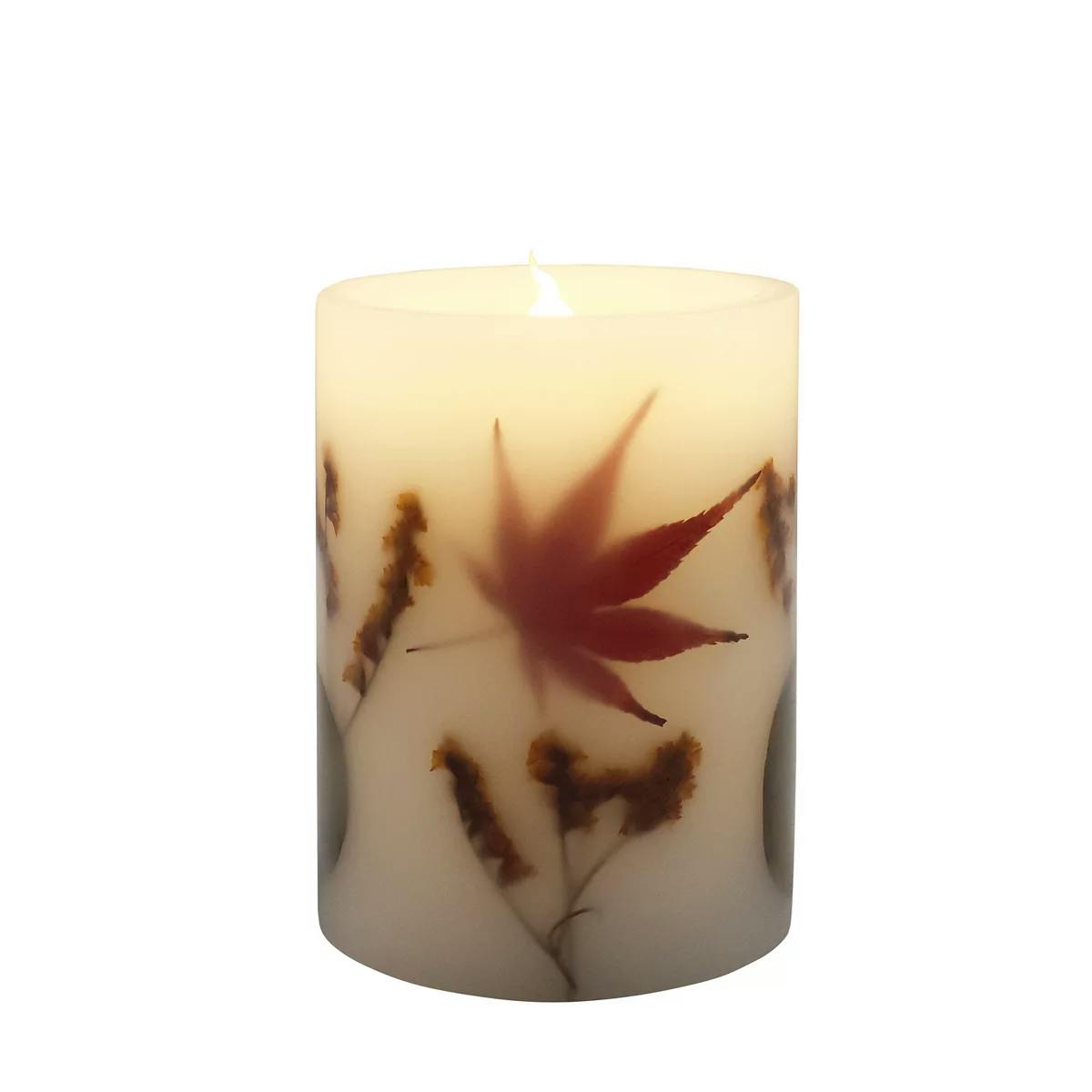 Fall Leaves LED Pillar Candle