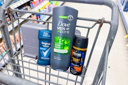 walgreens dove, axe, degree products in a shopping cart sponsored
