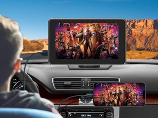 a car play screen in a car