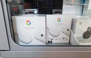 Google Chromecast with Google TV on display at Walmart