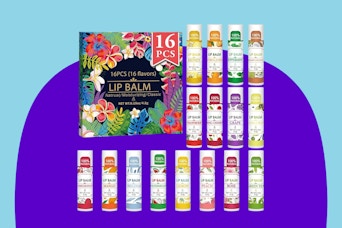 16 lip balms in assorted flavors