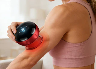 a person using a cupping device on their arm
