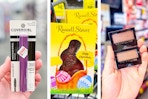 collage image of covergirl mascara, russell stover chocolate bunnies, and maybelline eyeshadow