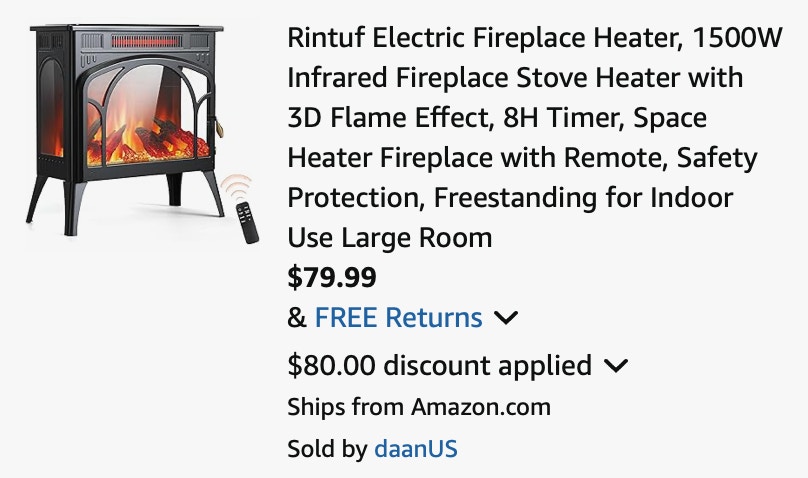 Amazon Electric Fireplace Heater 2025