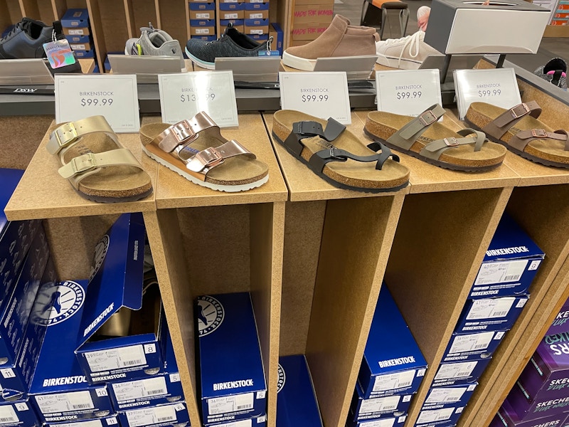 Birkenstock Sandals on display at DSW.