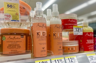 sheamoisture kids hair care products on a shelf