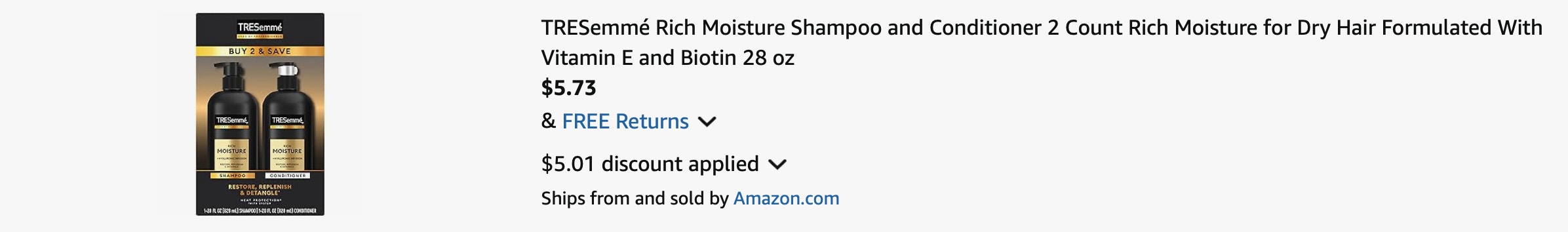 Amazon Tresemme Shampoo and Conditioner Set 2025 2