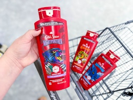 hand holding old spice body wash