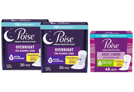3 Poise Incontinence Products